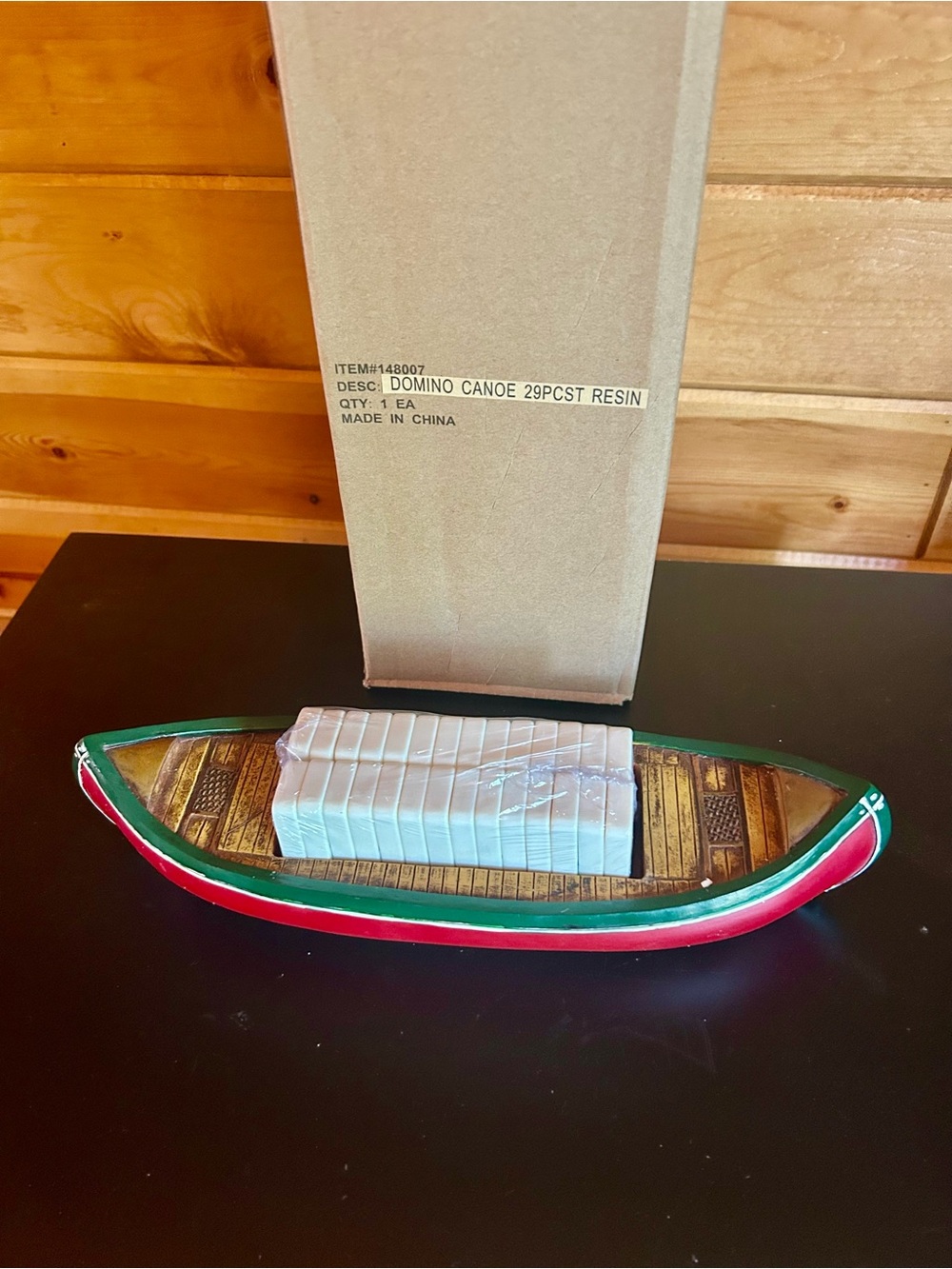 Resin Canoe 🛶 Domino Game Set - Red & Green